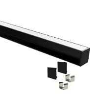 Perfil De Sobrepor Taschibra Para Fita De Led Apex 24 Com 1 Metro Preto - 1