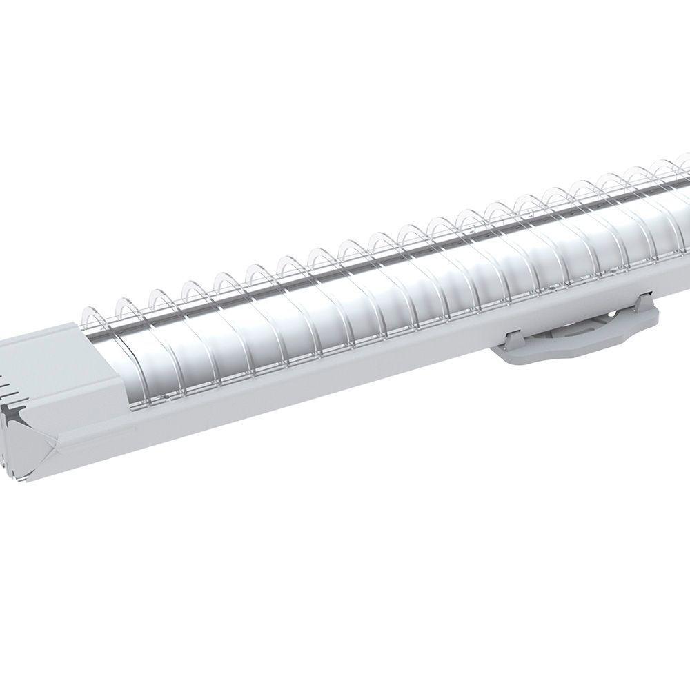 6 Luminárias Sobrepor Taschibra Lumifácil 60cm C/ 1 Tubo Led 6500k Bivolt Branco - 1