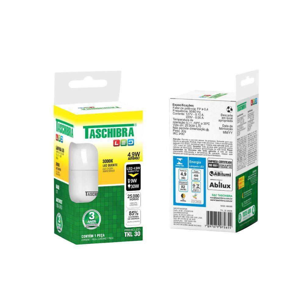 Lâmpada Led Tkl 30 4,9w - Taschibra 3000k (amarela) - 2