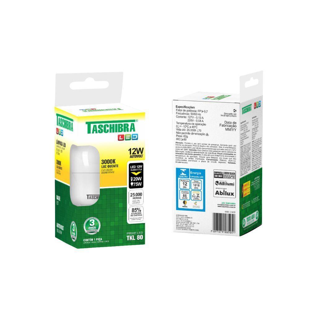 Lâmpada Led Tkl 80 12w - Taschibra 3000k (amarela) - 3
