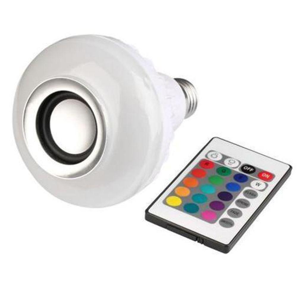 Lâmpada Led Caixa De Som Bluetooth Musical Com Controle Rgb - 1