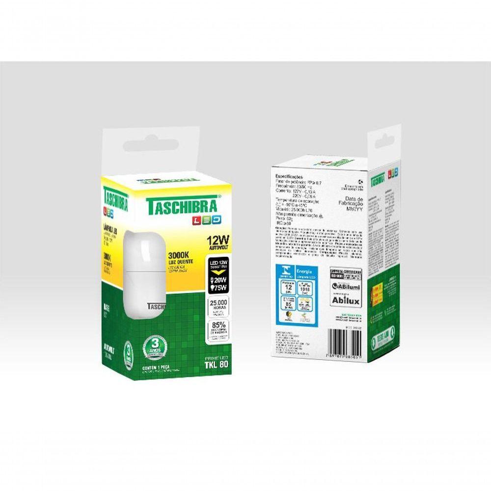 Lâmpada Led Bulbo 12w 3000k E27 Bivolt Taschibra - 2