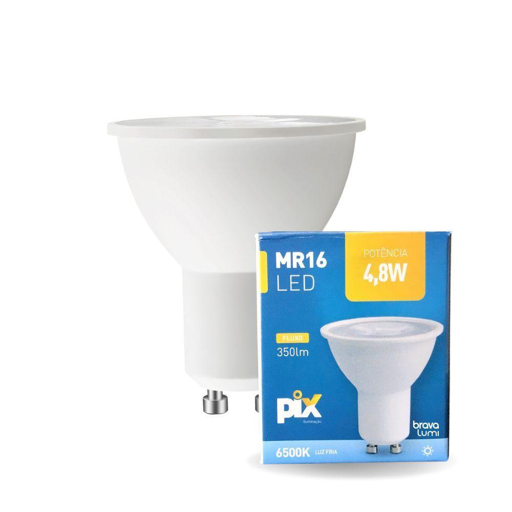 Lâmpada Led Pix Dicroica Mr16 4,8w Bivolt 6500k Luz Fria - 1