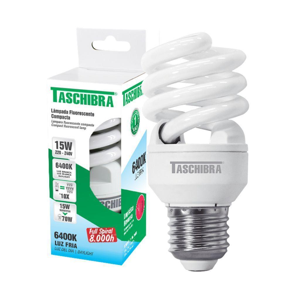 Lâmpada Compacta Eletrônica Taschibra Espiral 15w E27 6400k 220v - 1