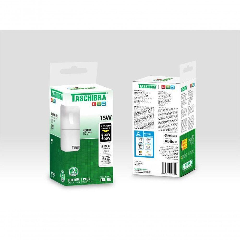 Lâmpada Led Bulbo 15w 4000k E27 Bivolt Taschibra - 1