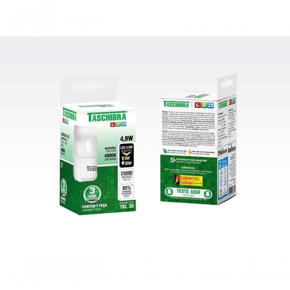 Lâmpada Led Bolinha Tkl 4,9w Taschibra E27 Bivolt 4000k Luz Neutra - 2