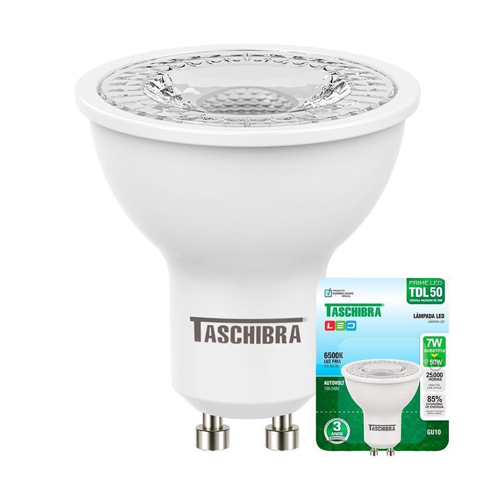 Lâmpada Led Dicroica Mr16 Tdl 7w Taschibra Bivolt 6500k Luz Fria - 1