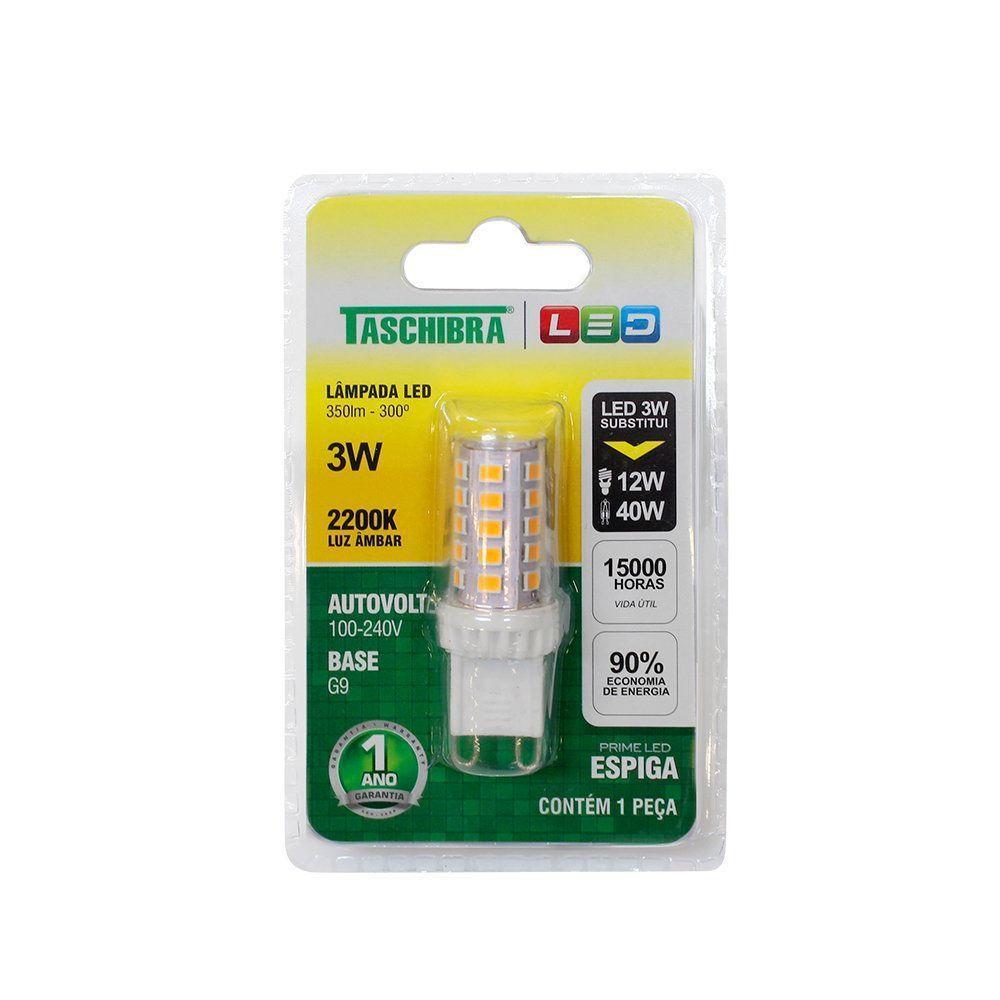 Lâmpada Led G9 Espiga 3w Taschibra Bivolt 2200k Luz Quente - 2