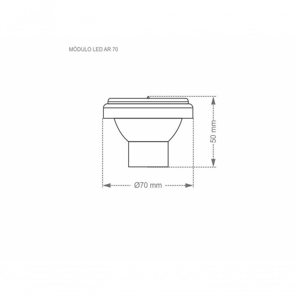 Lâmpada Led Ar70 7w 24° Modulo Dimerizável Taschibra Bivolt 6500k Luz Fria - 2