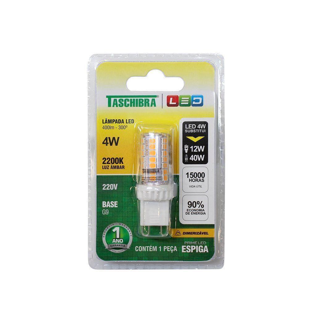 Lâmpada Led G9 Espiga 4w Dimerizável Taschibra Bivolt 2200k Luz Quente 220v - 2