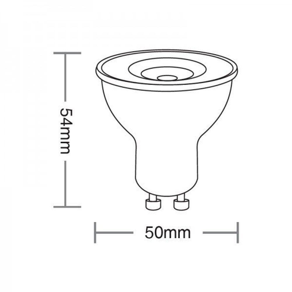 Kit 10 Lâmpadas Led Dicroica Mr16 Tdl 7w Taschibra Bivolt 6500k Luz Fria - 1