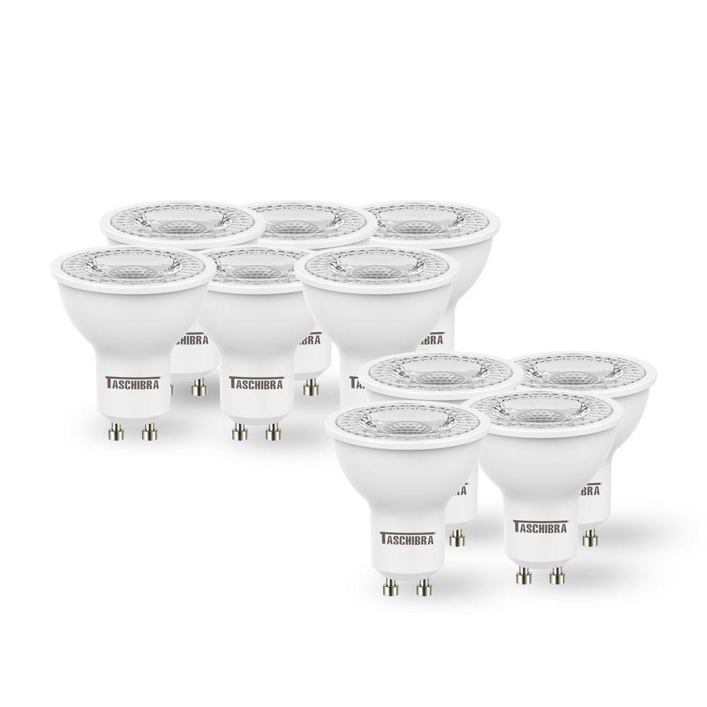 Kit 10 Lâmpadas Led Dicroica Mr16 Tdl 7w Taschibra Bivolt 6500k Luz Fria - 3
