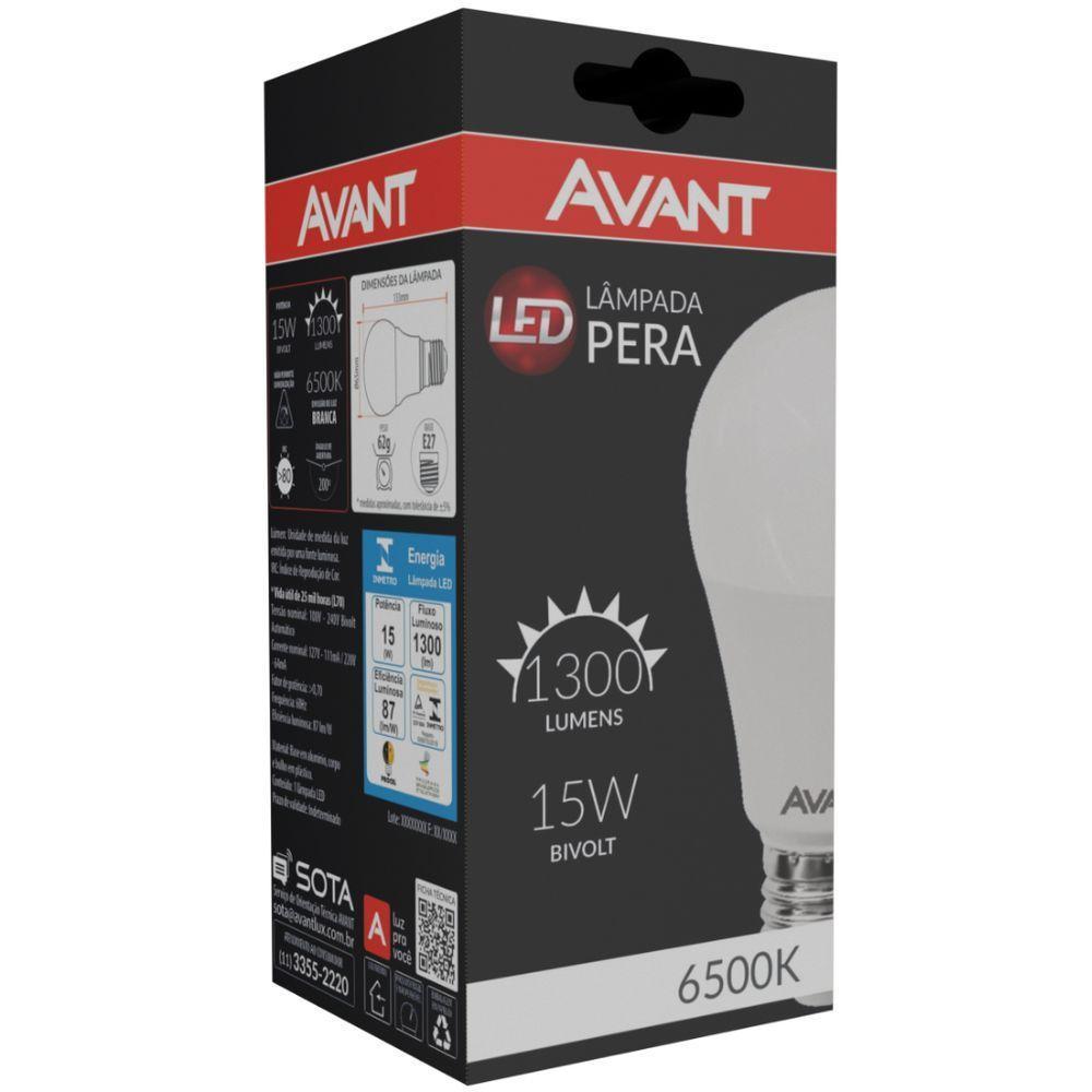 Kit 10 Lâmpadas Led Pêra 15W Bivolt Branco 6500K Branco 6500K - 4