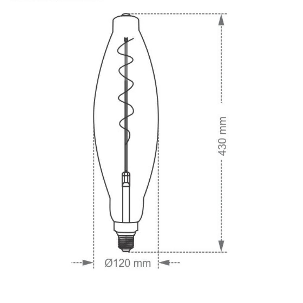Lâmpada Led Blumenox Filamento Giant Elipse 4w E27 Bivolt 2200k Amarelo âmbar - 3