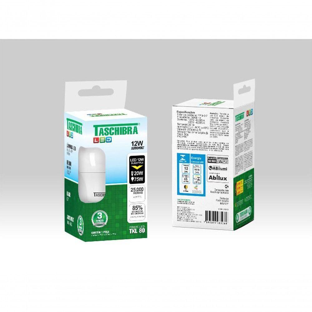 Lâmpada Led Bulbo 12w 6500k E27 Bivolt Taschibra - 1