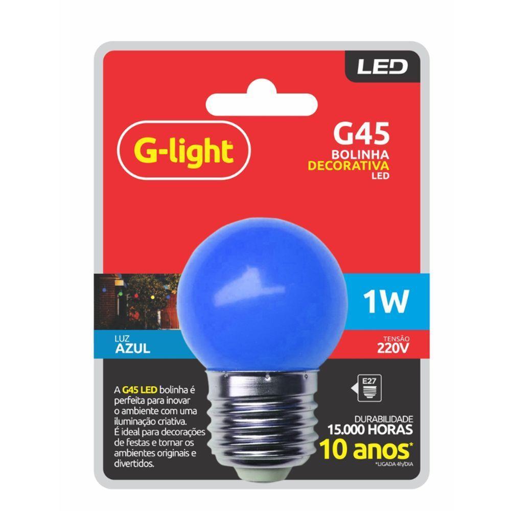 Lâmpada G45 Led 1w 220v E27 Azul - 1