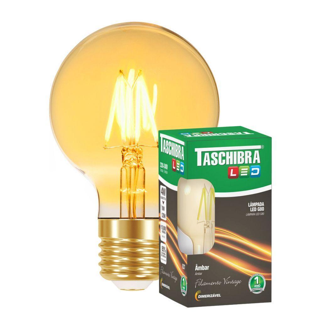 Lâmpada Led Filamento G80 E27 Dimerizavel Taschibra 220v - 1