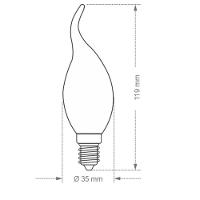 Lâmpada Led Filamento Vela Chama B35 Taschibra E14/e27 220v - 2