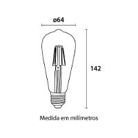 Lâmpada Filamento Led St64 4w - 440lm 2.200k - Blumenau Iluminação - 2