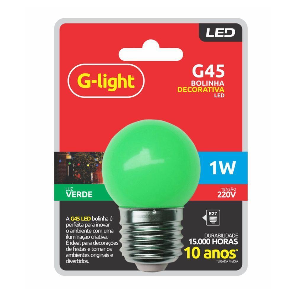 Lâmpada G45 Led 1w 220v E27 Verde - 1