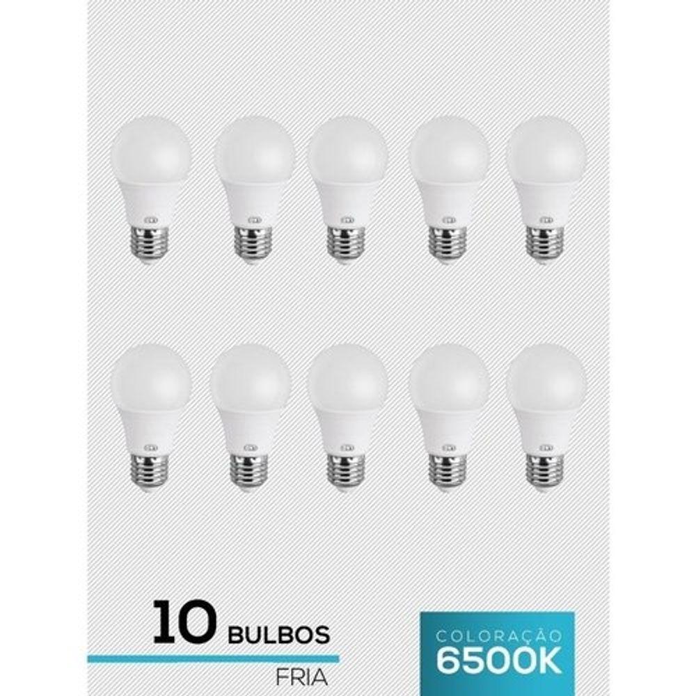 Kit 10 Lâmpadas Led Pêra 7W Bivolt Branco 6500K Branco 6500K - 2