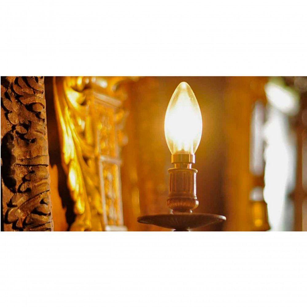 Lâmpada Led Filamento Retrô Vela 2W - Amarelo 2200K E27 - 3