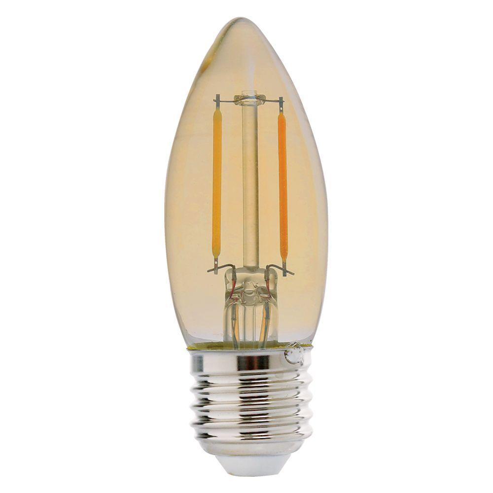 Lâmpada Led Filamento Retrô Vela 2W - Amarelo 2200K E27 - 4