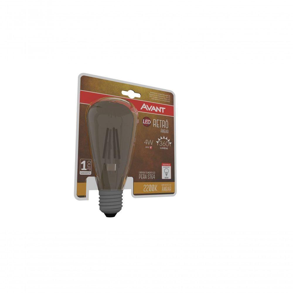 Lâmpada Led Filamento Retrô Pêra St64 4W Amarelo 2200K - 3