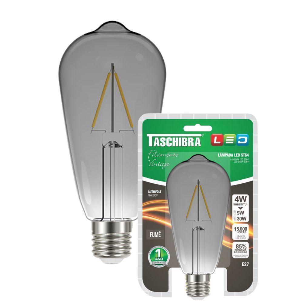 Lâmpada Led Filamento St64 Taschibra E27 Fumê Bivolt - 3