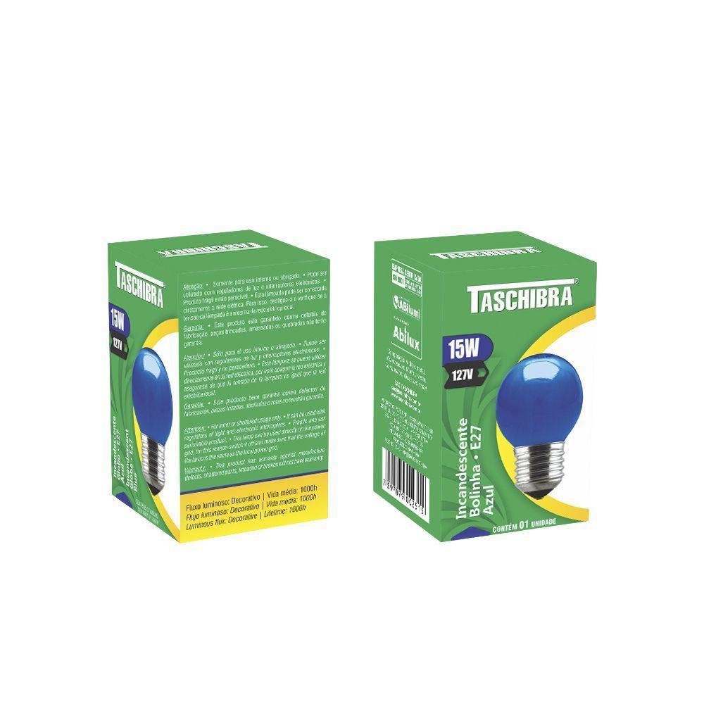 Lâmpada Incandescente Taschibra Bolinha 15w 110v Azul - 1