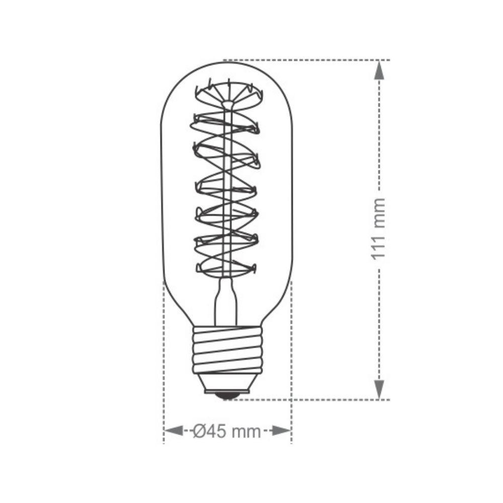 Lâmpada Filamento Carbono Taschibra T45 Retro E27 âmbar 220v - 4