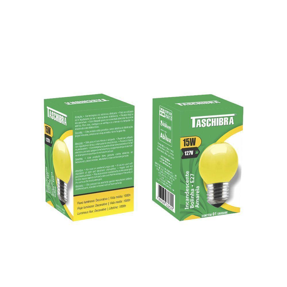 Lâmpada Incandescente Taschibra Bolinha 15w 110v Amarela - 1