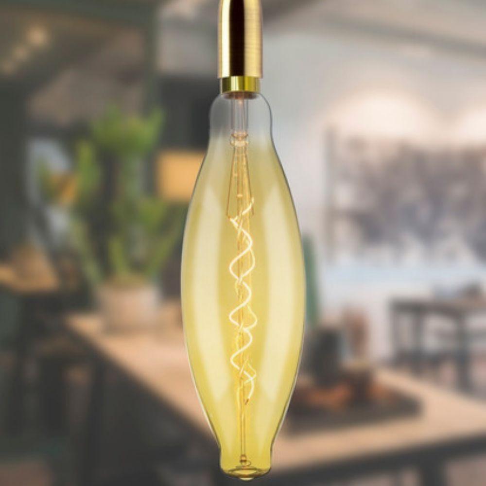 Lâmpada Led Taschibra Filamento Giant Elipse E27 Bivolt 2200k Amarelo âmbar - 2