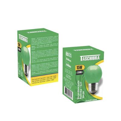 Lâmpada Incandescente Taschibra Bolinha 15w 220v Verde