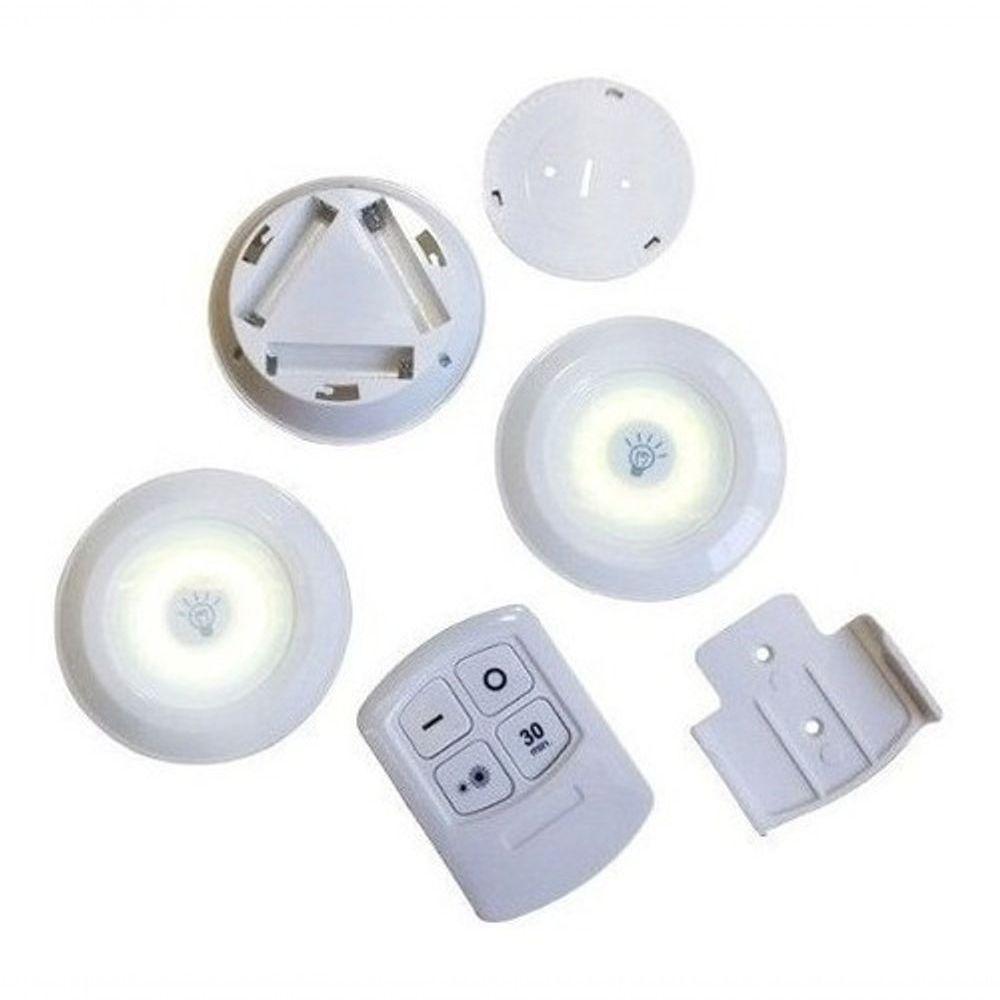 Lampada Led Luminaria Sem Fio Com Controle Remoto Kit C/ 3 - 4