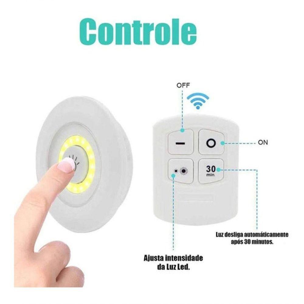 Lampada Led Luminaria Sem Fio Com Controle Remoto Kit C/ 3 - 5