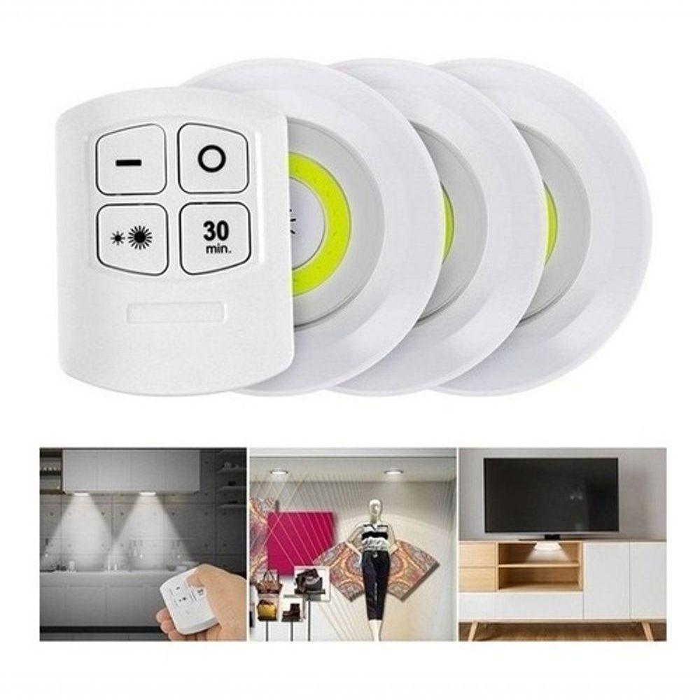 Lampada Led Luminaria Sem Fio Com Controle Remoto Kit C/ 3 - 4