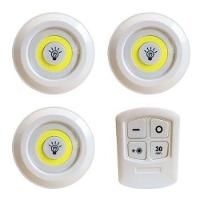 Lampada Led Luminaria Sem Fio Com Controle Remoto Kit C/ 3 - 1