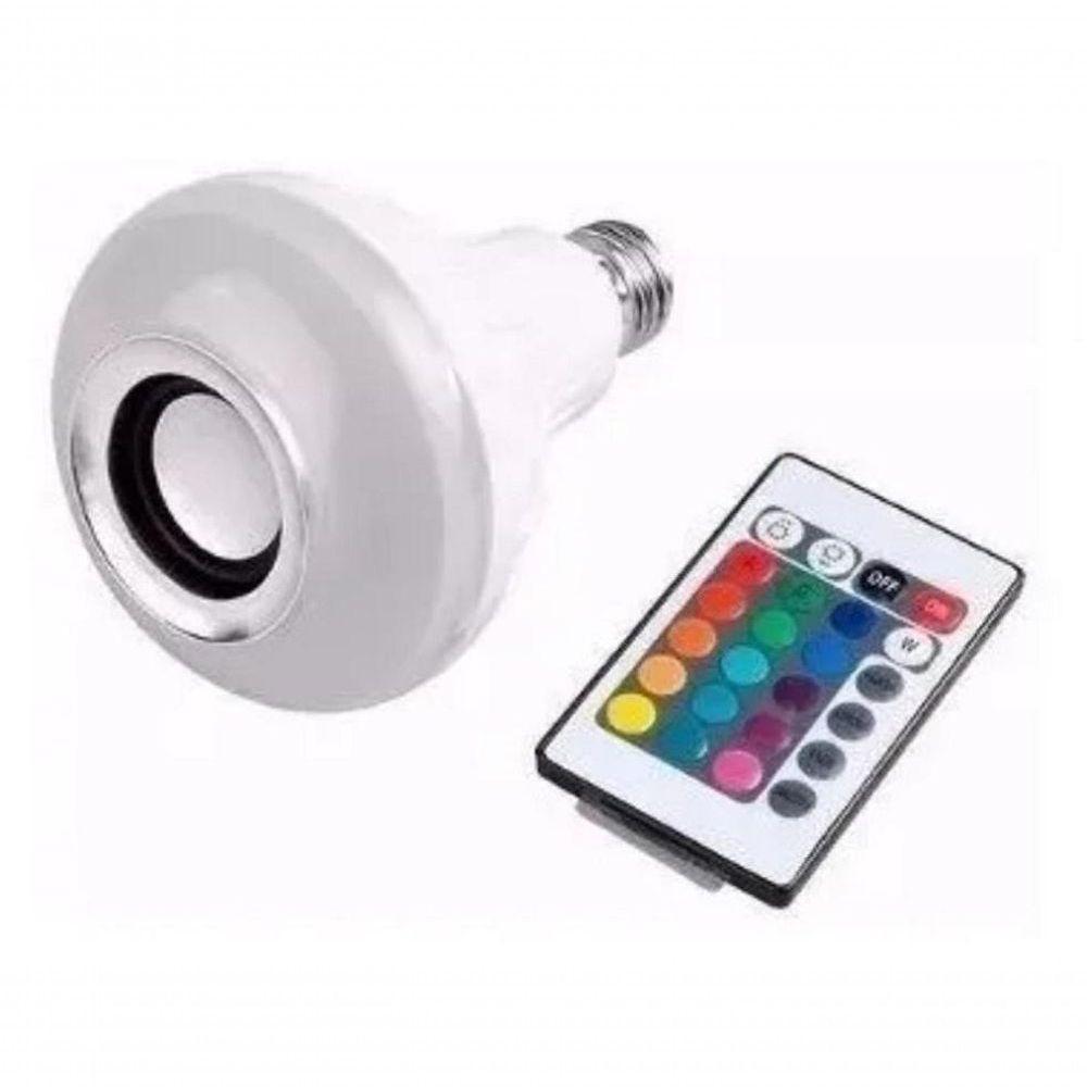 Lâmpada Led Rgb Bluetooth Caixa De Som E Controle Remoto - 1