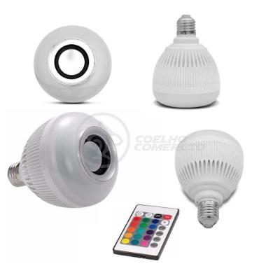 Lâmpada Led 12W E27 Rgb Colorida Com Caixa De Som Bluetooth