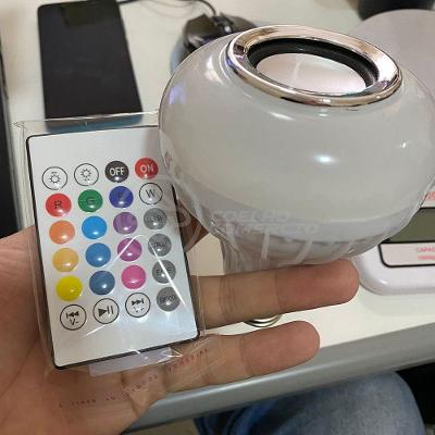 Lâmpada Led 12W E27 Rgb Colorida Com Caixa De Som Bluetooth