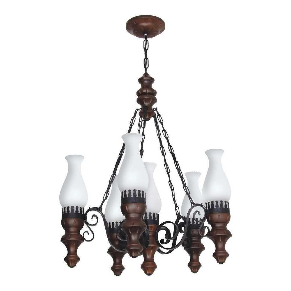 Lustre Rústico Envelhecido 6 Lâmpadas 806E - 1