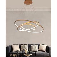 Luminaria Lustre 3 Aneis Led 3 Em 1 Perfil Luxo Ajustavel Residencial Ambiente Moderno - 7