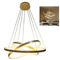 Luminaria Lustre 3 Aneis Led 3 Em 1 Perfil Luxo Ajustavel Residencial Ambiente Moderno - 8