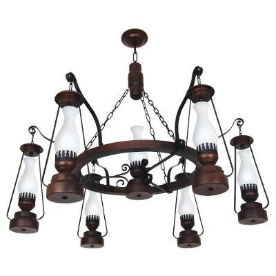 Lustre Lampião Envelhecido 7 Lâmpadas 887E