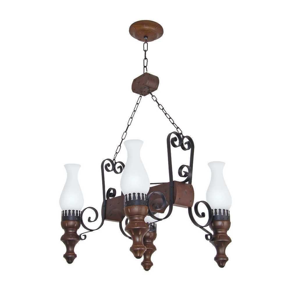 Lustre Rústico Envelhecido 4 Lâmpadas 724E - 1