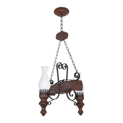 Lustre Rústico Envelhecido 2 Lâmpadas 722E