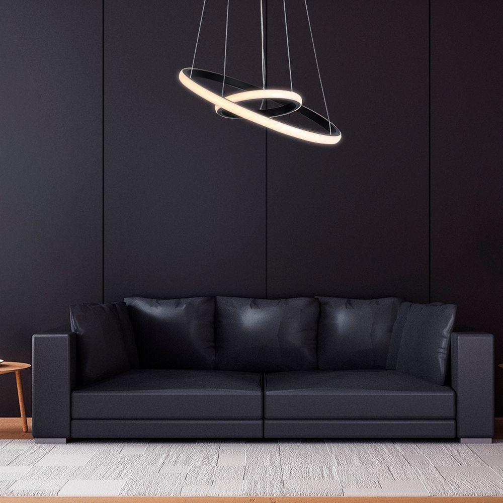 Lustre Pendente Taschibra Design Montreal 25w Led 40cm Luz Quente 3000k Bivolt Preto - 2
