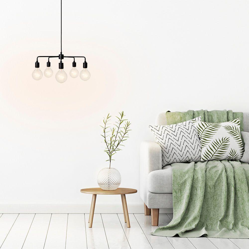 Lustre Pendente Taschibra Drops Preto Para 5 Lâmpadas E27 Bivolt - 2