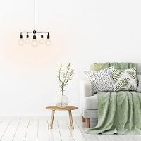 Lustre Pendente Taschibra Drops Preto Para 5 Lâmpadas E27 Bivolt - 2